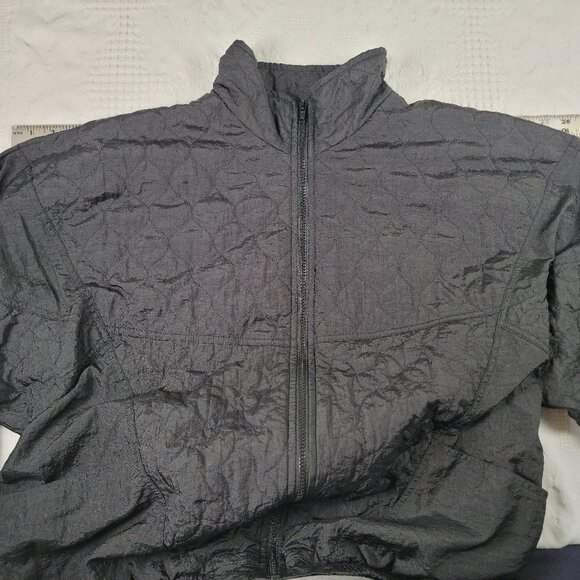 Vtg Milano Sport jacket quilted zip up dolman sleeves elastic waist cuffs size L - Picture 10 of 11